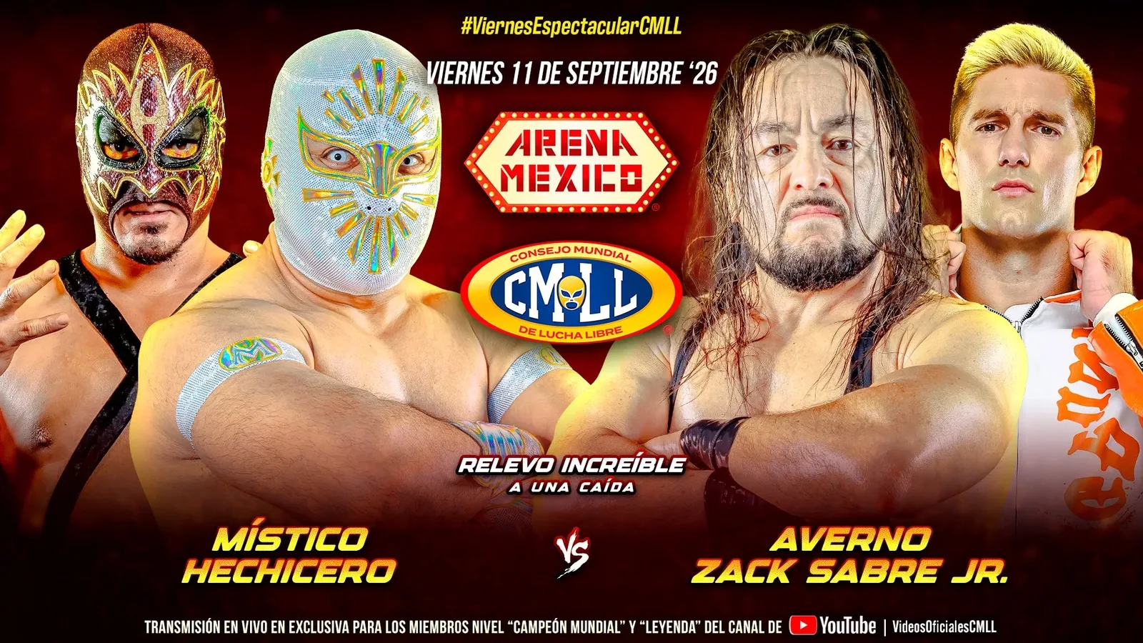 CMLL Viernes Espectacular Results: Averno and Zack Sabre Jr. Defeat Místico and Hechicero