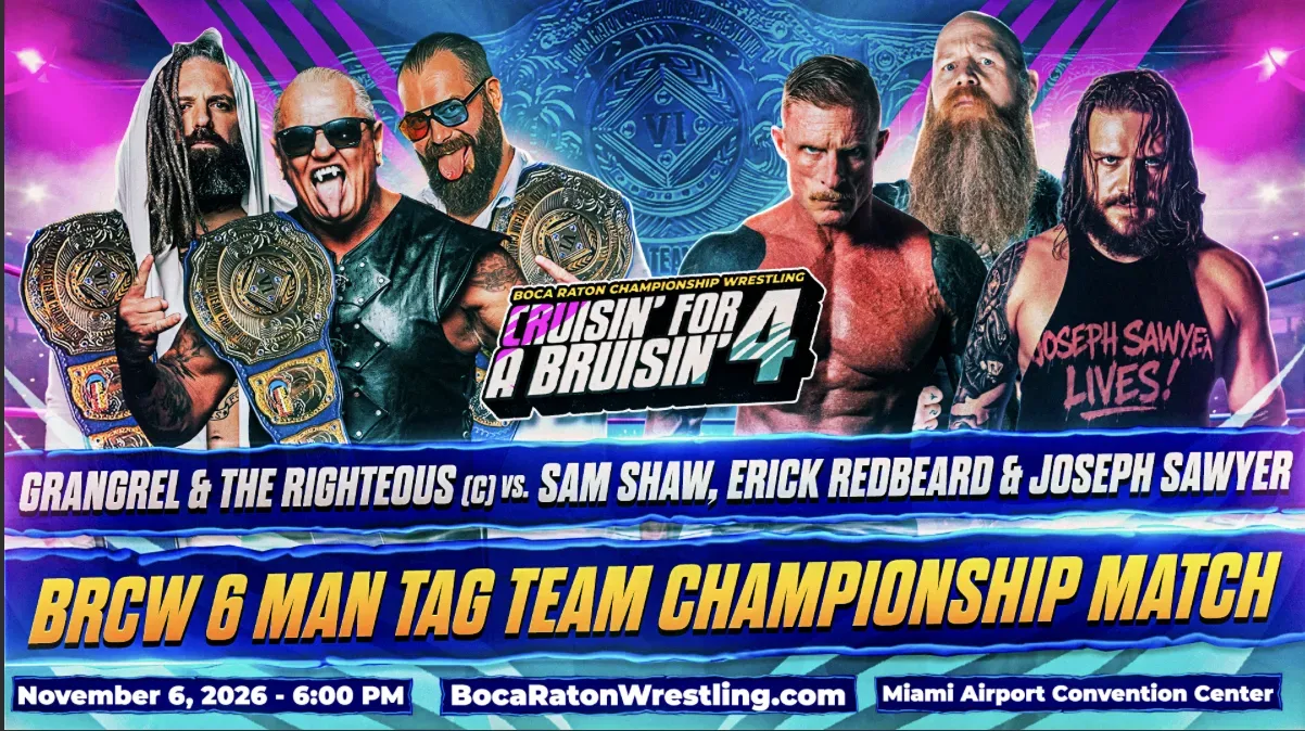 Dexter Lumis, Joseph Sawyer and Erick Redbeard Set for BRCW Six-Man Title Match