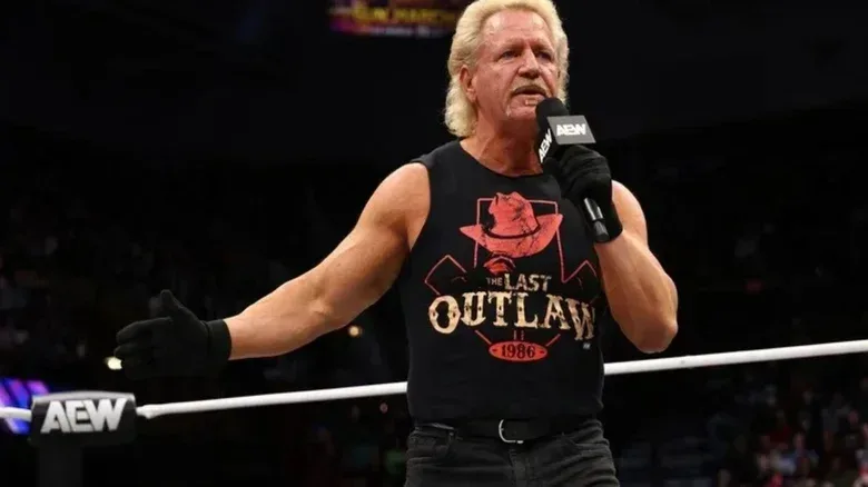 AEW star Jeff Jarrett cuts a promo in the ring during an episode of "AEW Dynamite."