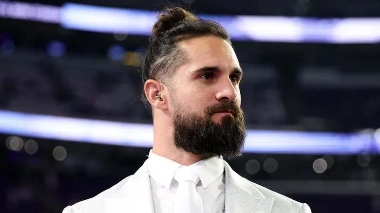 Seth Rollins looks on after the game between the Detroit Lions and Minnesota Vikings at U.S. Bank Stadium
