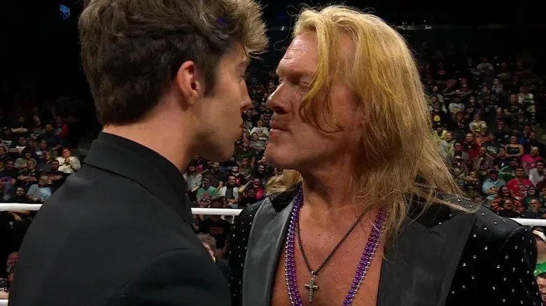 Chris Jericho and Nick Wayne face-to-face in the ring
