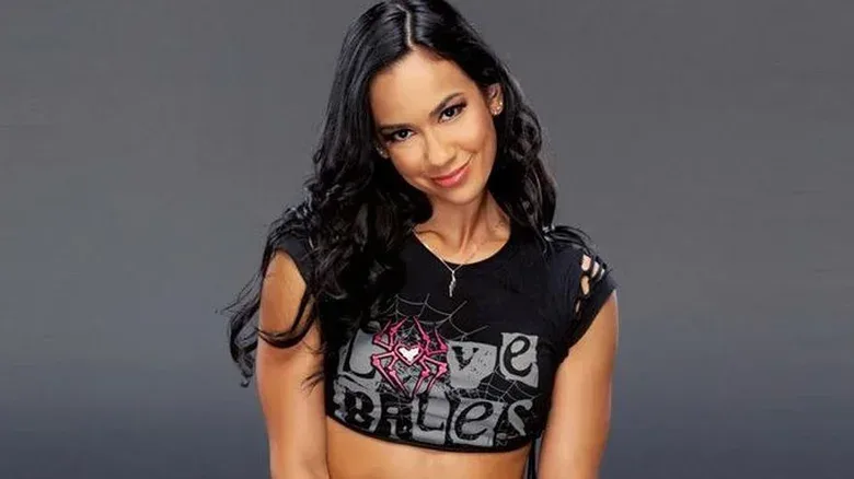 AJ Lee during a WWE promotional shoot.
