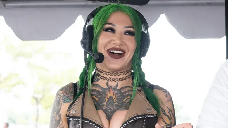 Shotzi Blackheart wearing a headset