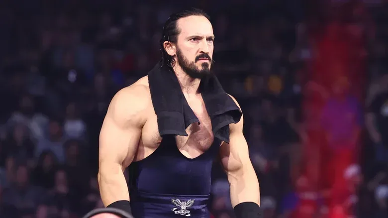 Pac makes his way down to the ring, workout towel around his shoulders, to face off against Andrade at AEW All Out 2026.