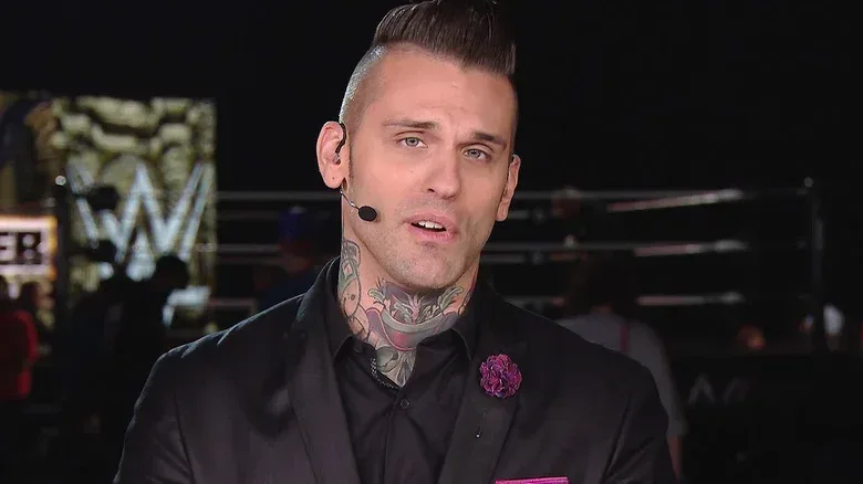 Corey Graves during an episode of "NXT" revealing his career transition away from announcing.