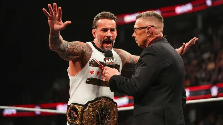 CM Punk and Michael Cole on WWE Raw