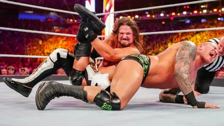 AJ Styles and Randy Orton at WrestleMania 35
