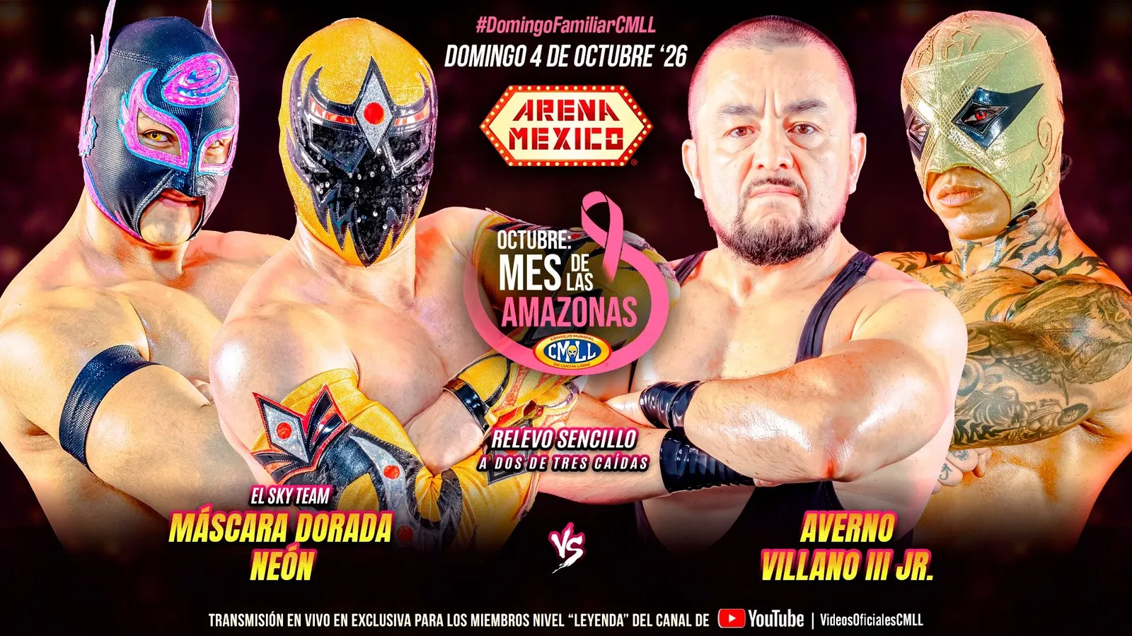 CMLL Domingo Familiar Results: Sky Team Tops Averno and Villano III Jr.