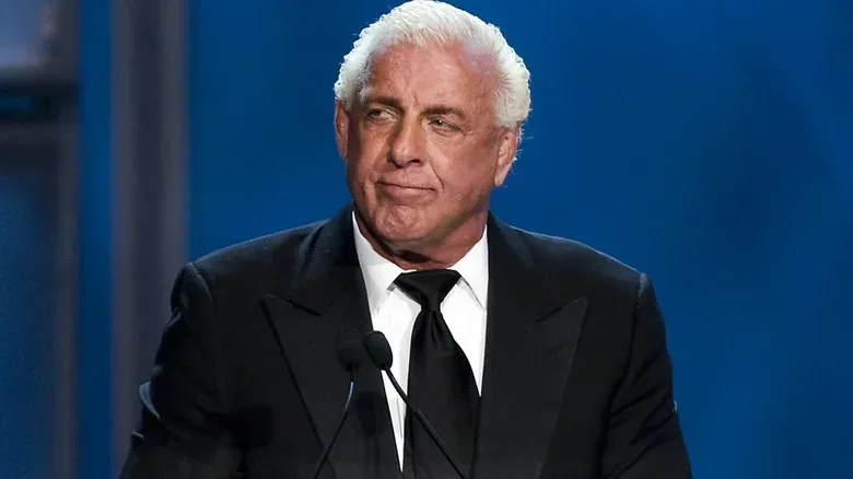Ric Flair during the 2009 WWE Hall of Fame induction of Ricky "The Dragon" Steamboat.