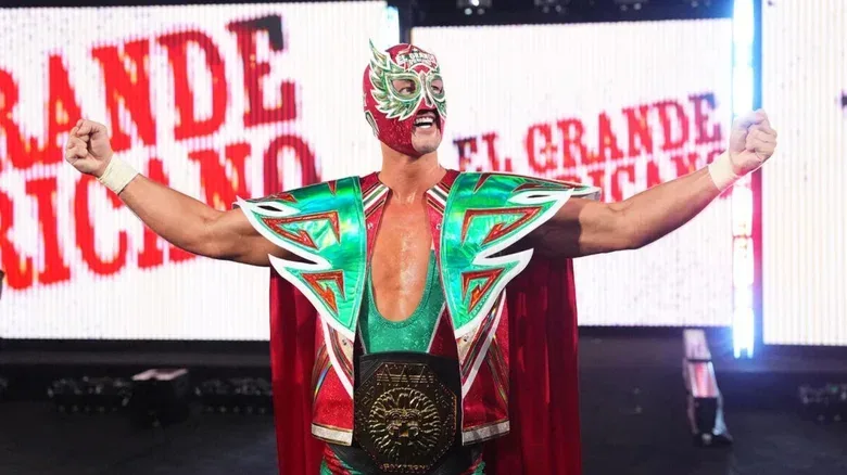 AAA Mega Champion El Grande Americano makes his way to the ring for a match on the September 14, 2026 edition of "WWE Raw."